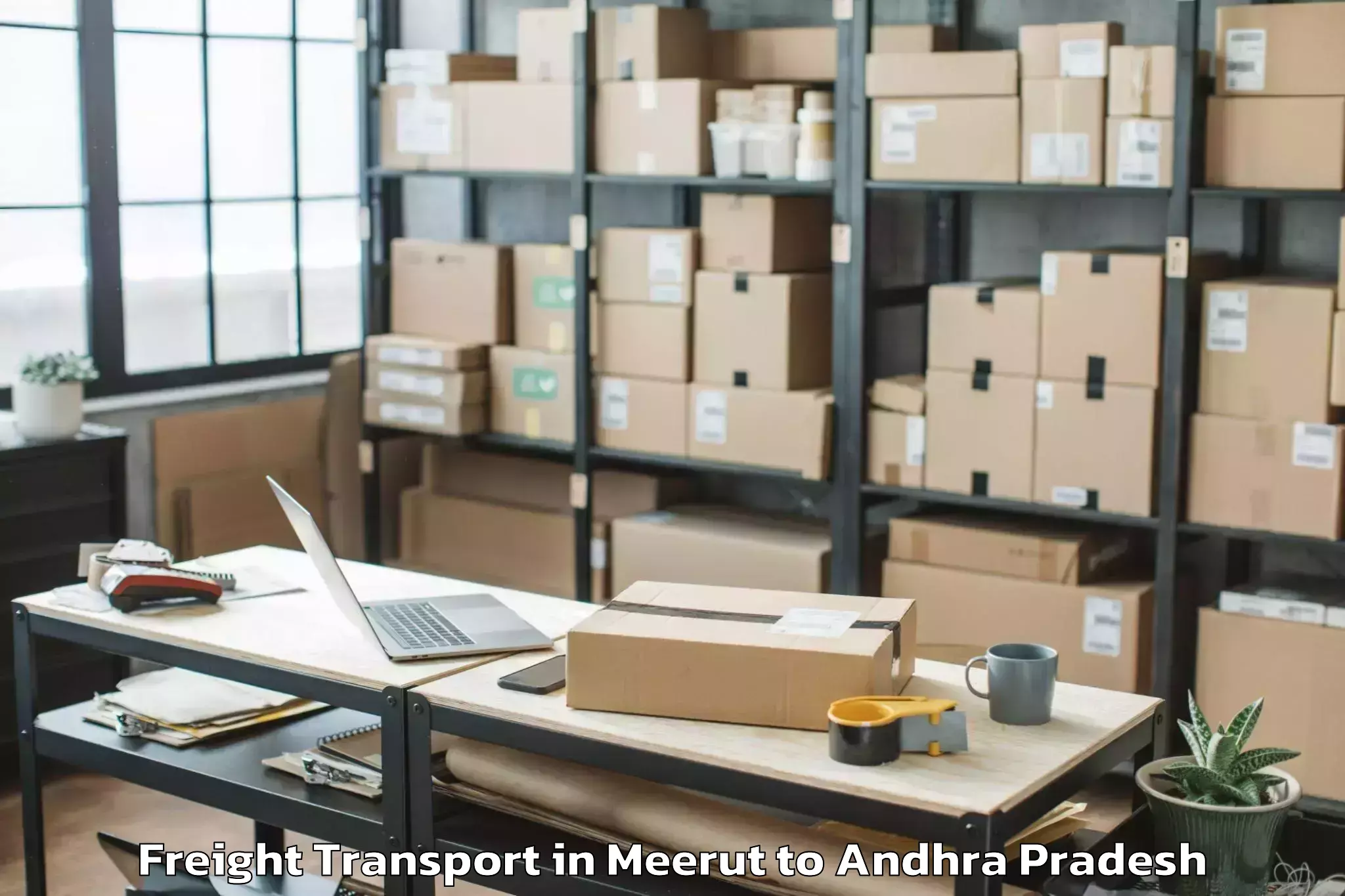 Efficient Meerut to Nidamarru Freight Transport